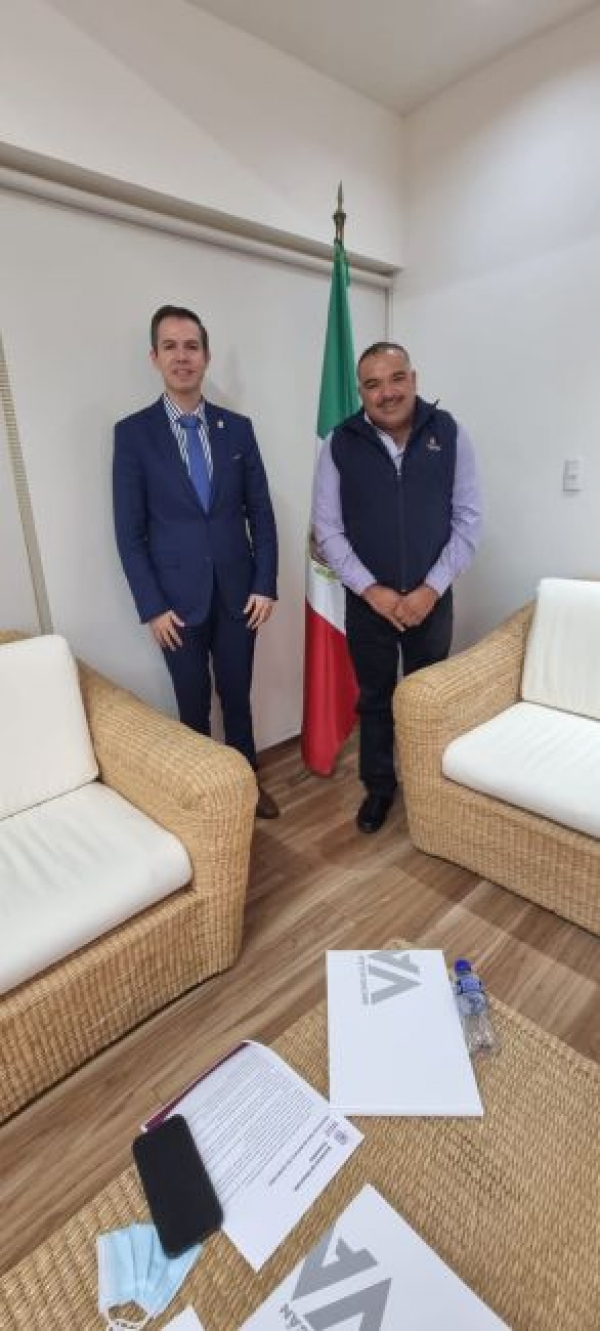 El Alcalde de Jacona, Isidoro Mosqueda Estrada se reunió con el Secretario de Desarrollo Económico de Michoacán, Alfredo Anaya Orozco