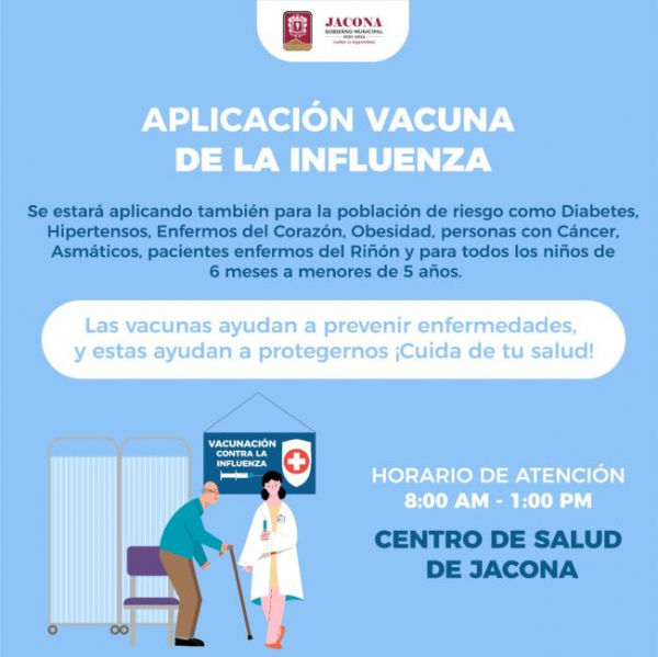 Aplicación de vacuna de Influenza en el Centro de Salud Jacona a mayores de 60 años