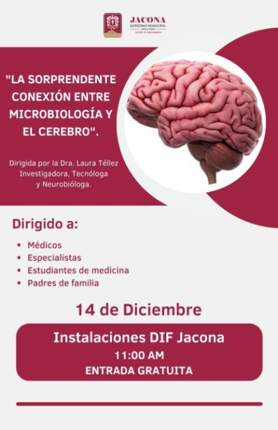 Gobierno de Jacona invita a plática: La Sorprendente Conexión entre Microbiología y el Cerebro