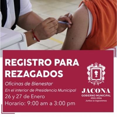 Se abre registro de rezagados de vacunas contra el COVID-19