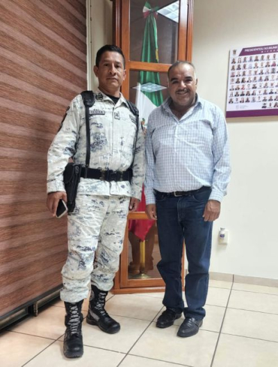 El Alcalde Isidoro Mosqueda Estrada se reunió con el Segundo Sub-Inspector de la Guardia Nacional