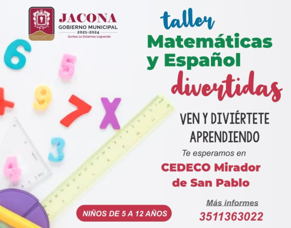 Inicia taller de Matemáticas y Español en el CEDECO San Pablo