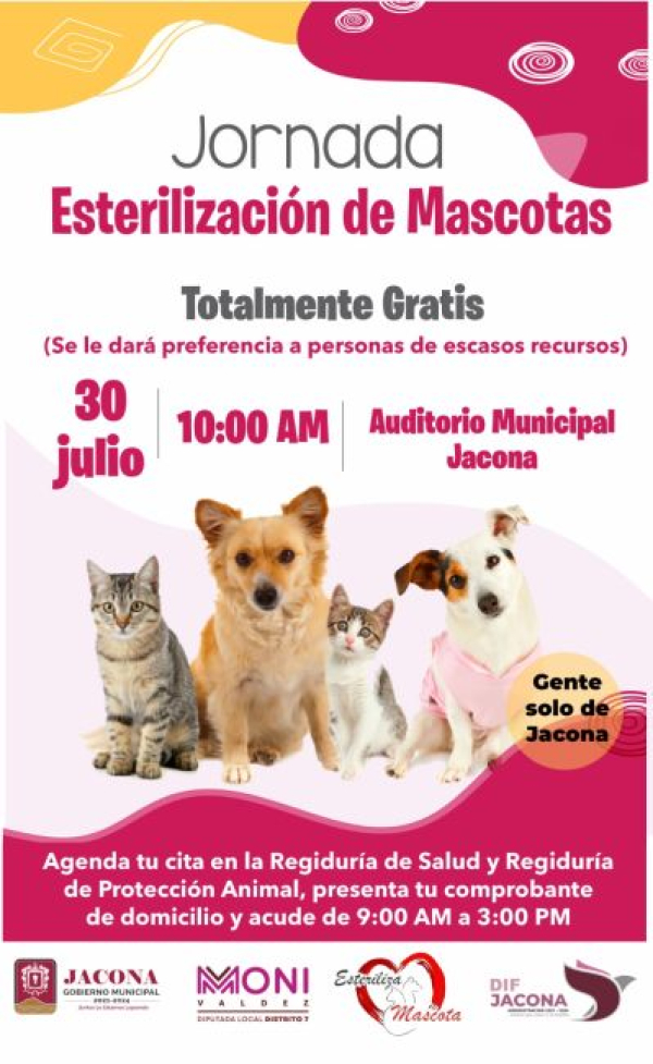 En puerta campaña gratuita de esterilización de mascotas