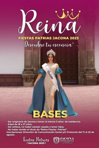 Convocatoria para el Certamen Reina de las Fiestas Patrias Jacona 2023