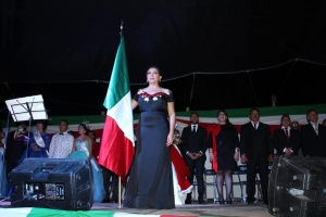 Ceremonia del grito de Independencia en la Tenencia de  El Platanal