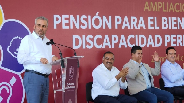Arranque del programa Pensión para el Bienestar de las Personas con Discapacidad de 30 a 64 años, con la visita del Gobernador Alfredo Ramírez Bedolla
