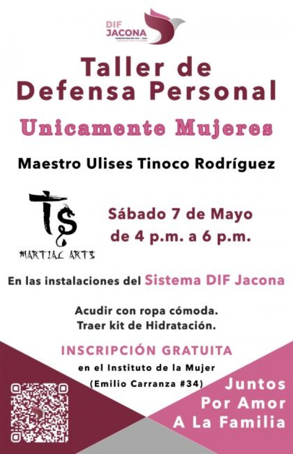 DIF Jacona invita a taller de defensa personal para mujeres