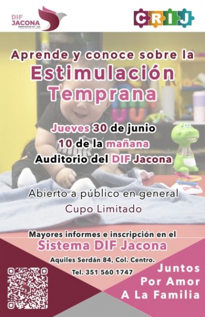 DIF Jacona invita a taller de estimulación temprana