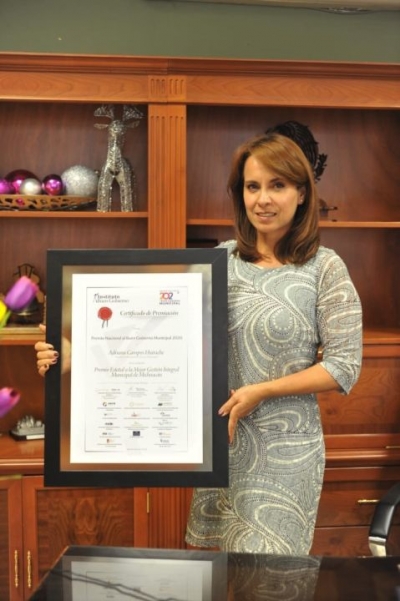 Recibe Gobierno de Jacona Premio Nacional al Buen Gobierno Municipal 2020