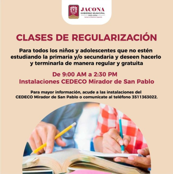Gobierno de Jacona y CONAFE facilitan regularización a estudiantes de educación básica