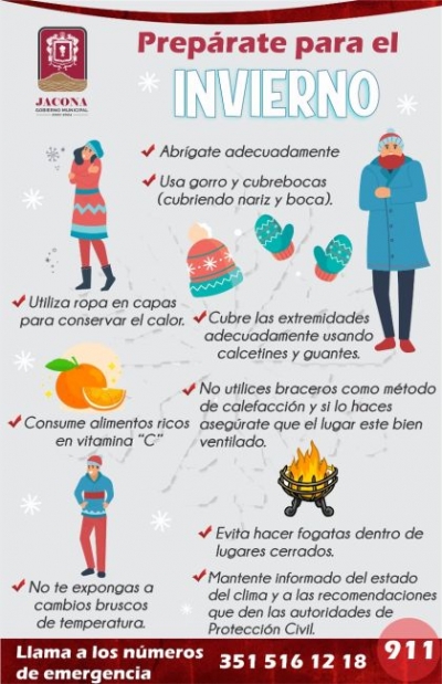 Emite Recomendaciones PCM *Ante la temporada invernal *Evitar enfermedades, la meta