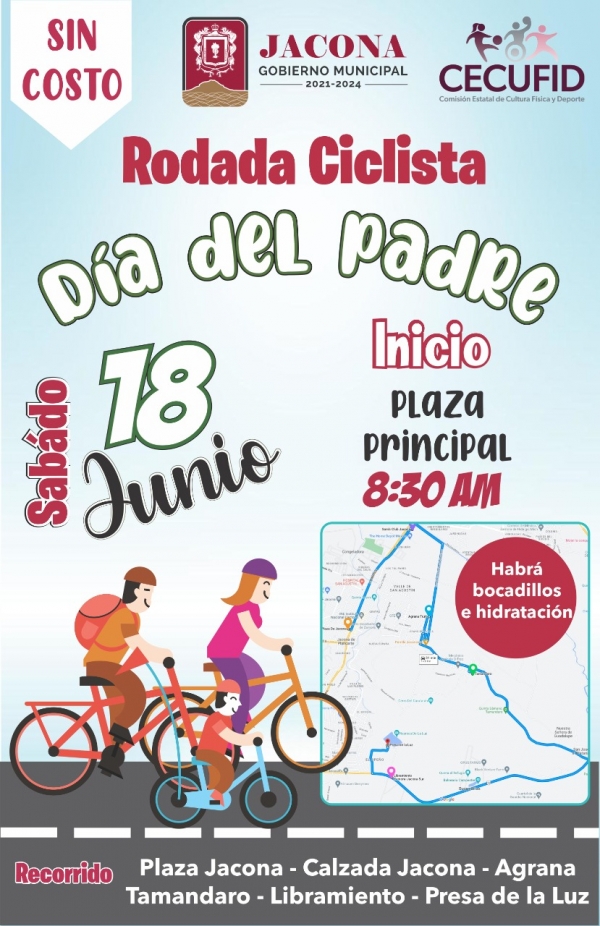 Invitación este sábado 18 de junio a la Rodada Ciclista del Día del Padre
